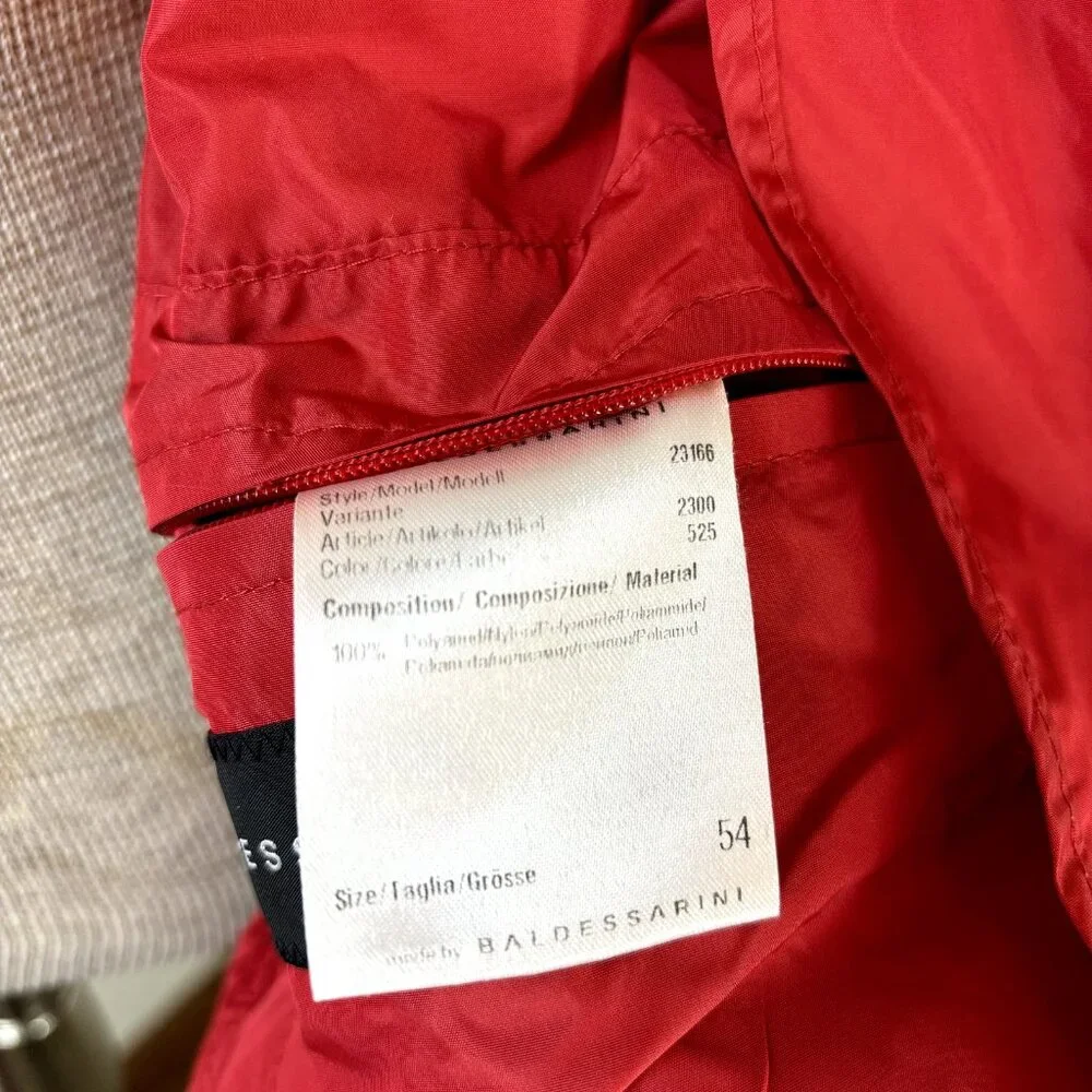 Baldessarini Size 54IT 44US Men's Red Windbreaker Full Zip Jacket Made in Poland